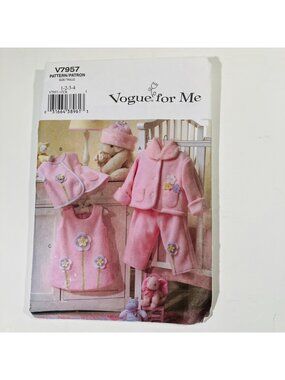 Vogue for Me V7957 Toddler Fleece Jacket Vest Jumper Pants Hat Sewing Pattern UC